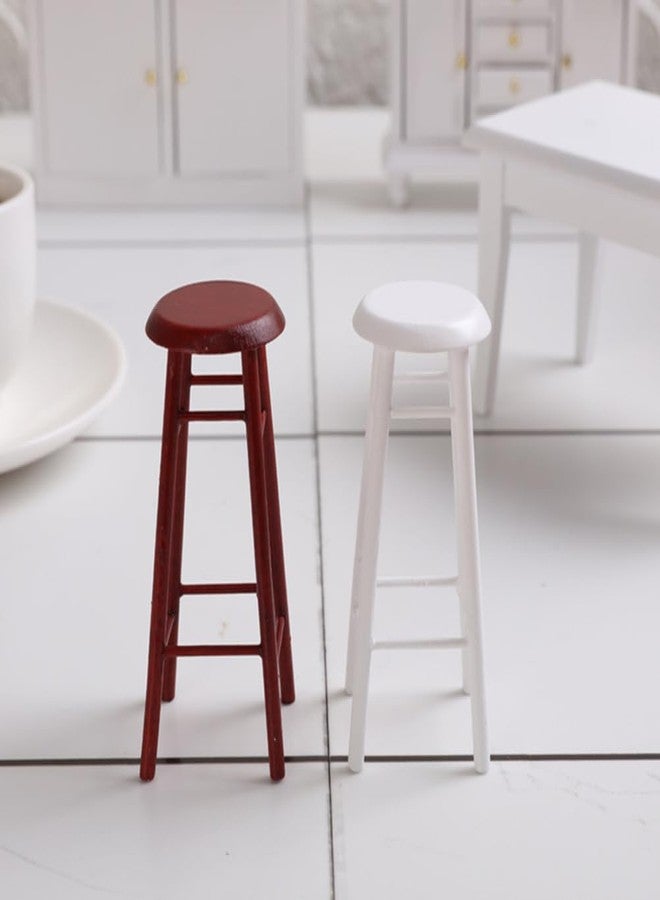 SAFIGLE 2 Pcs Mini Doll Furniture Bar Stools Set Brown Plastic Dollhouse Stool Accessories for Miniature House Decor 2.95 X 2.36 X 1.18 Inches - Image 4